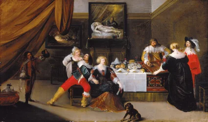 Kortspillerne (backgammonspillere) - Kortspillere, av Rombouts, Theodor (1597-1637). Olje på lerret, ca. 1620-1630. Residenzgalerie Salzburg