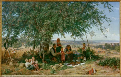 Middagsbønn under innhøstingen