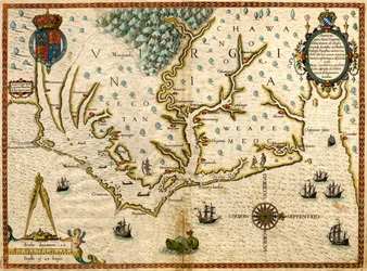 En del av Amerika, nå Virginia... (Kart over Virginia)