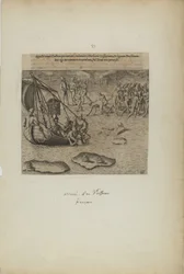 Han kaller skipet Gallicai: de som er til stede, forløser sladderen fra barbarene... (fra boken Americae, del tre)