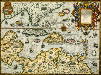 DeBry-kart over Karibia og Florida 1594