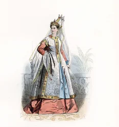 Roxelane eller Russelazie, eller Hurrem, født Anastasia Lisovska, omkring 1500-1558, slave og hustru til Soliman I den store, 1494-1566 - Roxelana, hustru til sultan Suleiman den store, etter Theodore de Bry