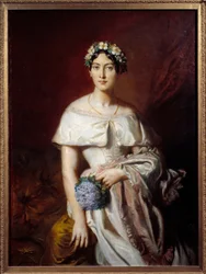 Portrett av Mademoiselle de Cabarrus (Marie-Therese de Cabarrus). Maleri av Theodore Chasseriau (1819-1856)