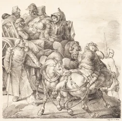 Vogn fylt med sårede soldater (Chariot charge de soldats blesses)