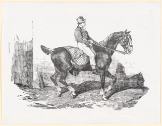 Vogn hest ridd av en stallgutt, også kalt engelsk hest med rutete teppe (Carriage Horse Ridden by a Groom, also called English Horse with a Checkered Blanket)