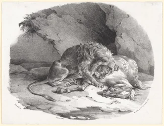 Hest som blir fortært av en løve (A Horse Being Devoured by a Lion)