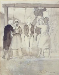 Henrettelse i London (straffen) (wc og blyant på papir)