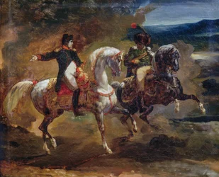 Napoleon Bonaparte gir ordre til overordnet offiser, maleri tilskrevet Theodore Gericault, Napoleonskrigene