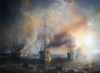 Den franske flåten seilte fra Cherbourg til Brest, 1858