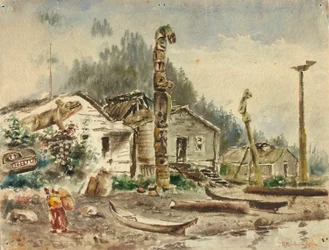 Utsikt over Wrangell, Alaska, i 1884