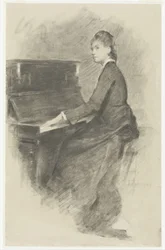 Ved pianoet, ca. 1887.