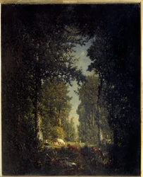En allé, Isle Adam-skogen. Maleri av Theodore Rousseau (1812-1867)