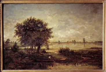 bredden av Loire-maleriet av Theodore Rousseau (1812-1867) 1800-tallet søn. 0,42x0,63 m Paris, Louvre-museet.