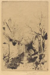 En liten bekk om vinteren, Wiltshire