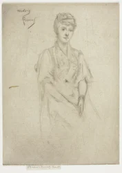 Portrett av fru Cyprian Williams i fin kjole
