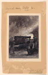 En kasemattpistol under brannen
