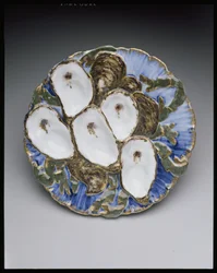 Østerstallerken fra Rutherford B. Hayes White House-tjenesten, designet 1879 (porselen og emalje)
