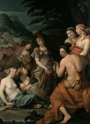 Minerva og musene på Mount Helicon, 1675