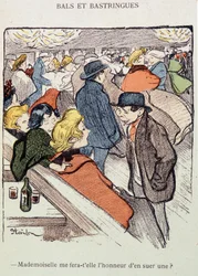 Bals and Bastingues: Vil frøken gjøre meg æren av å svette en? I “” In Life””, av Steinlen