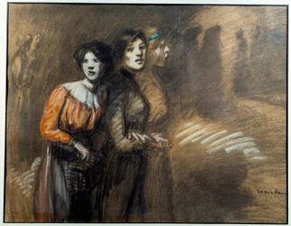 Tre smuler. Maleri av Theophile Alexandre Steinlen (1859-1923), 1900-tallet. Vernon, Musee Poulain