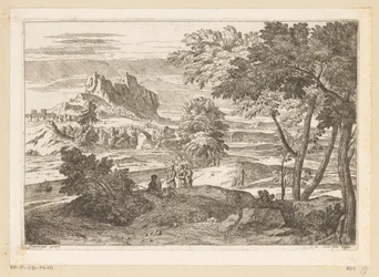 Arkadisk landskap med figurer og kaniner Suite de Paysages (serietittel)