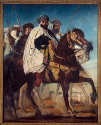 Ali Ben Ahmed, den siste kalifen av Constantine og lederen for Harakta-stammen, fulgt av eskorten sin foran Constantine, 1845. Mål: 3,25 x 2,6 m