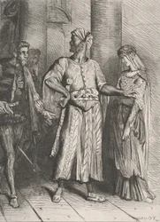 Ærlig Iago, min Desdemona må jeg overlate til deg: plate 4 fra Othell..., etset 1844, gjengitt 1900.