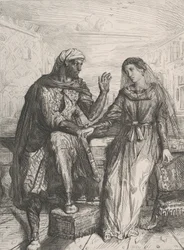 Hun takket meg: plate 2 fra Othello Act 1, Scene 3, 1844.