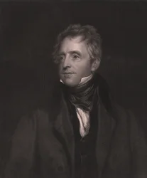 Portrett av den engelske skuespilleren John Fawcett (1768-1837), gravering av W J Edwards fra maleri av Thomas Lawrence, 23x32 cm, Virtue and Co Publisher, London