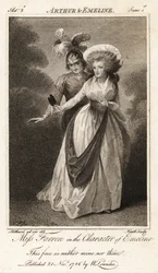 Frøken Elizabeth Farren i rollen som Emeline i John Drydens Arthur and Emeline