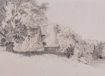 Chepstow Castle (penn, pensel og blekk på gouachegrunn)