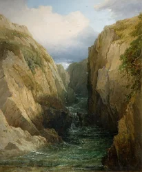 Gorge And River i Irland, 1860.