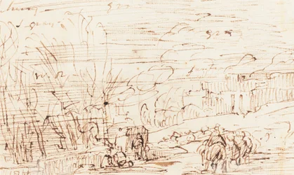 Figurer i et landskap [verso]