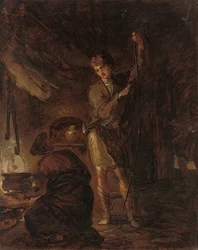 Scener fra William Cowpers "The Task", en gutt som strenger en bue, 1785