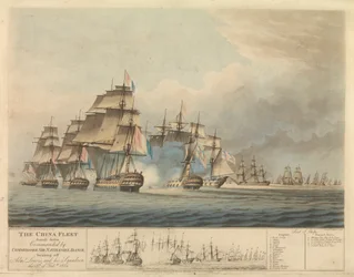 Den tungt lastede kinesiske flåten, kommandert av kommandør Nathaniel Dance (1748–1827), tvang den franske admiralen Charles de Durand L (1761–1848) og hans skvadron til retrett 15. februar.