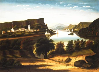 Lake George og landsbyen Caldwell, ca. 1850-årene