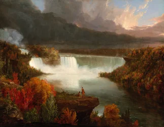 Fjern utsikt over Niagarafallene
