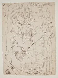 Kaaterskill Falls, ca. 1801-48 (penn og brunt blekk)