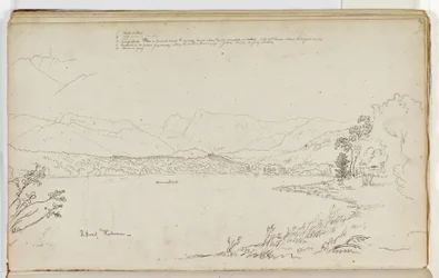 The Head of Windermere, Lake District, England, 1829 (penn og blekk over blyant på papir)