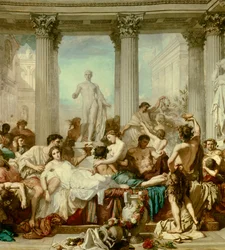 Detalj av: Romerne i forfall, maleri av Thomas Couture (1815-1879)