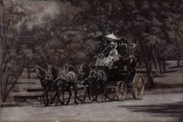 Fairman Rogers firehåndsvogn (En maimorgen i parken) 1899 (olje på lerret)