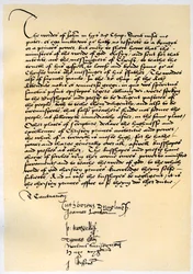 Biskopal erklæring fra erkebiskop Crammer og syv andre engelske biskoper, c1537.