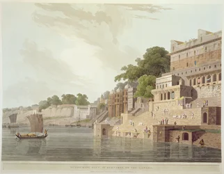 Dusasumade Gaut, ved Benares ved elven Ganges, fra Oriental Scenery: Twenty Four Views in Hindoostan, 1796