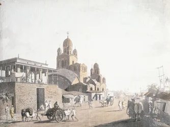 Gatescene, fra "Views in Calcutta" av Thomas Daniell, 1786-1788