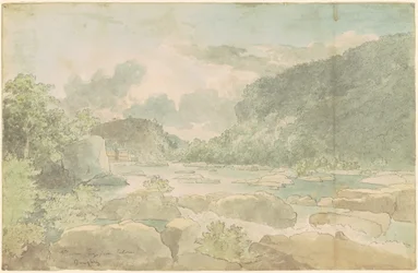 Harpers Ferry from Below, ca. 1825-26 (penn og blekk med akvarell på papir)