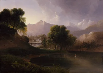 Landskap med bekk og fjell, 1833.