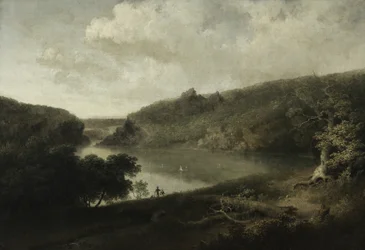 Utsikt over en innsjø, ca. 1830 (olje på lerret)