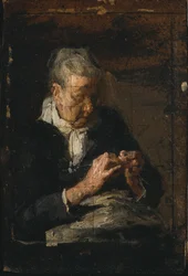 Kvinne som strikker