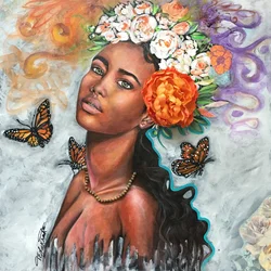 Monarch Beauty, 2018 (blandet teknikk på lerret)
