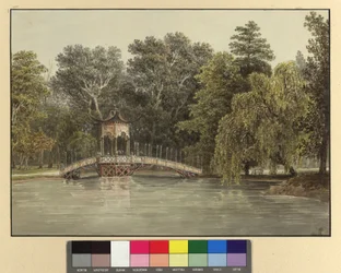 Den kinesiske broen i parken i Laxenburg
